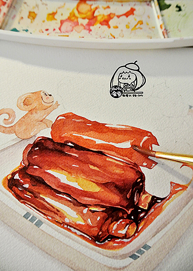金鱼手绘美食--糖醋排骨|插画|商业插画|画画的