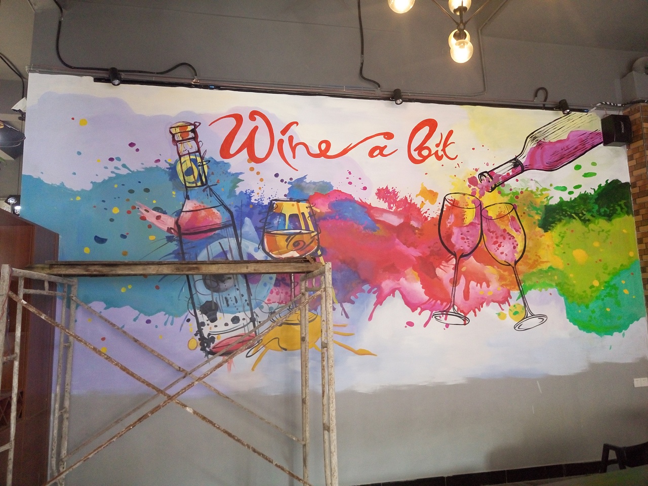 广州贝约翰西餐厅涂鸦手绘|纯艺术|其他艺创|广州墙绘