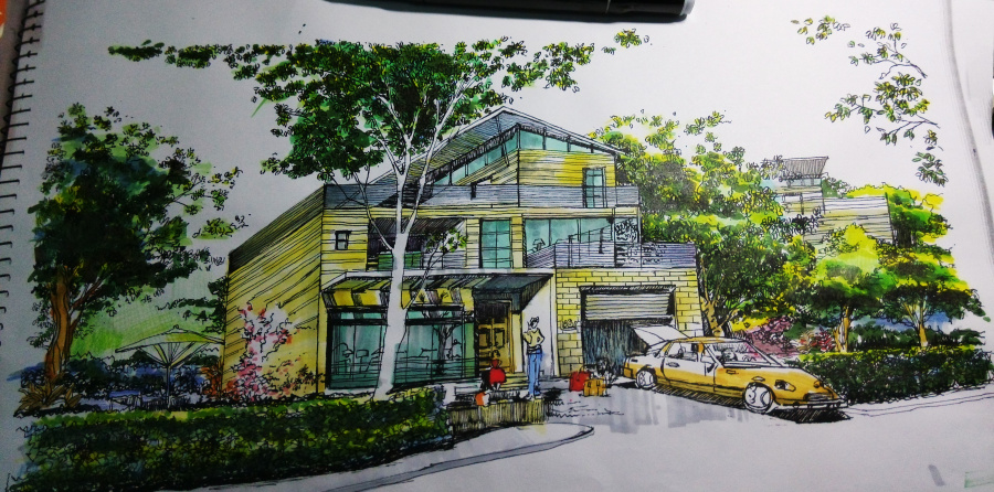 临摹作品|素描|纯艺术|骑单车吃西瓜 - 原创设计