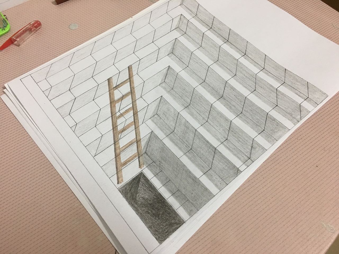 3d素描画|三维|建筑/空间|飞越2020 - 临摹作品