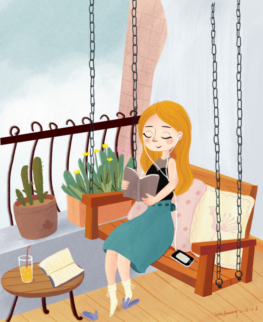 有个小阳台|儿童插画|插画|奔跑安妮 - 原创设计
