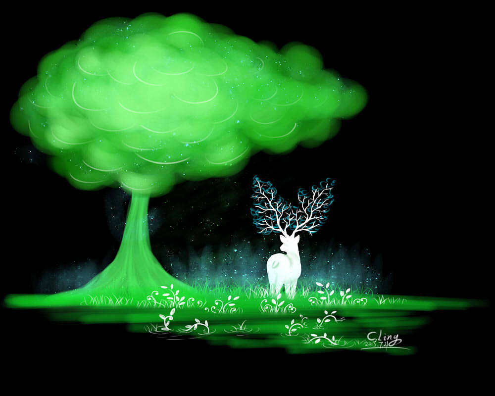 白鹿纹身内容图片分享