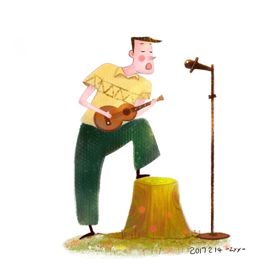 弹吉他的男孩|儿童插画|插画|花骨朵绘本 - 原创设计作品 - 站酷 (ZCOOL)