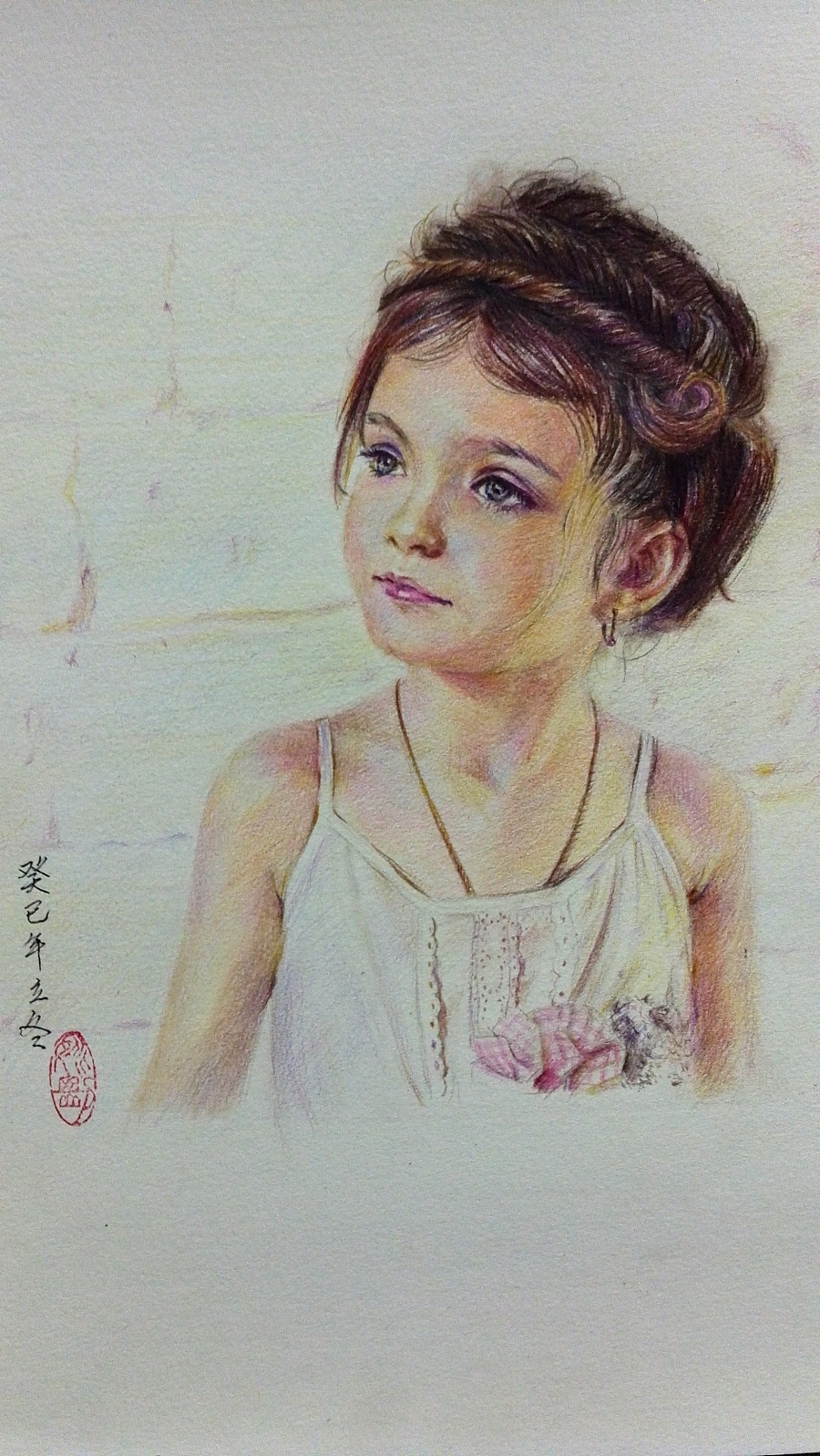 彩铅画--小女孩|彩铅|纯艺术|姚刚 - 原创设计作品