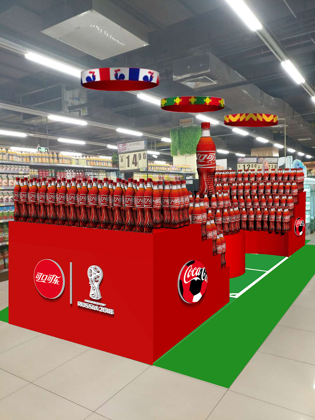 可口可乐超市世界杯主题堆头