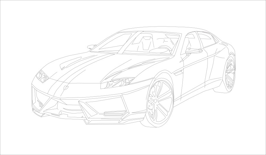 兰博基尼|绘画习作|插画|silence_L - 原创设计作