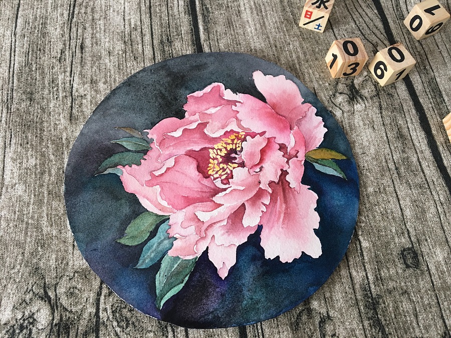 绝代只西子，众芳惟牡丹|水彩|纯艺术|水彩书签 - 原创设计作品 - 站酷 (ZCOOL)