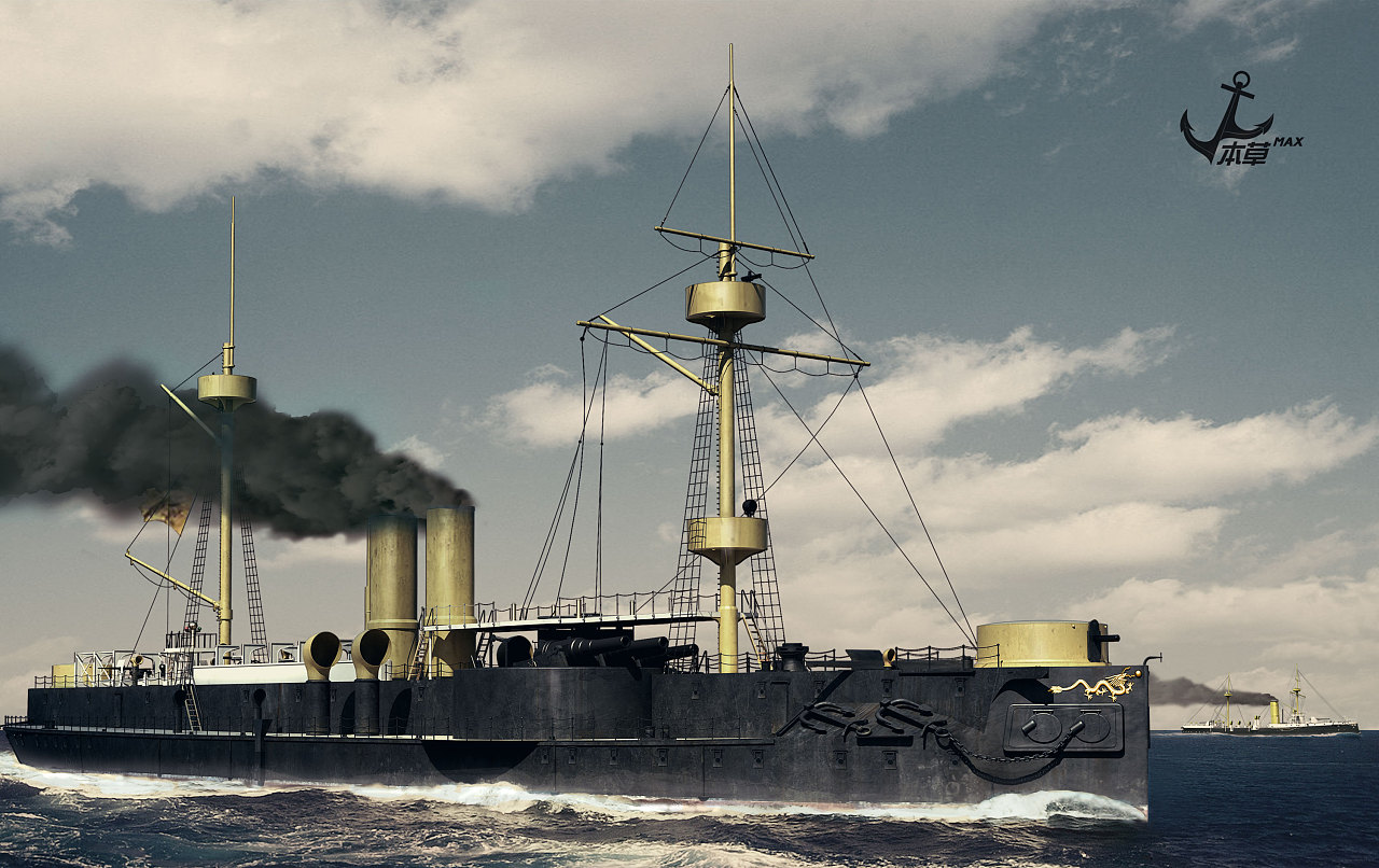 北洋水师定远号铁甲舰 1894年涂装