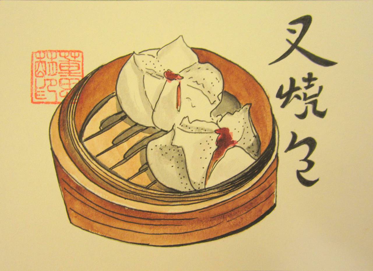 粤式茶点系列---手绘明信片系列|插画|商业插画|donna