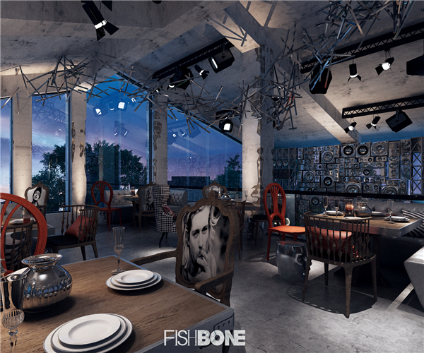 鱼骨设计-醉桃·餐·音乐酒馆|室内设计|空间|鱼