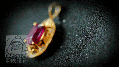 原创珠宝展示短动画 gif动态图片 金色彩宝系列