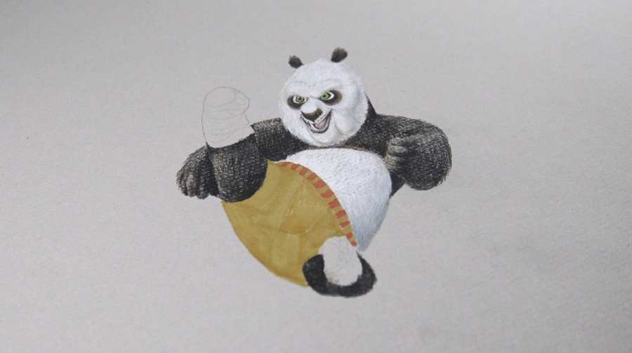 3D功夫熊猫绘画|墙绘\/立体画|其他|银粑粑 - 原创