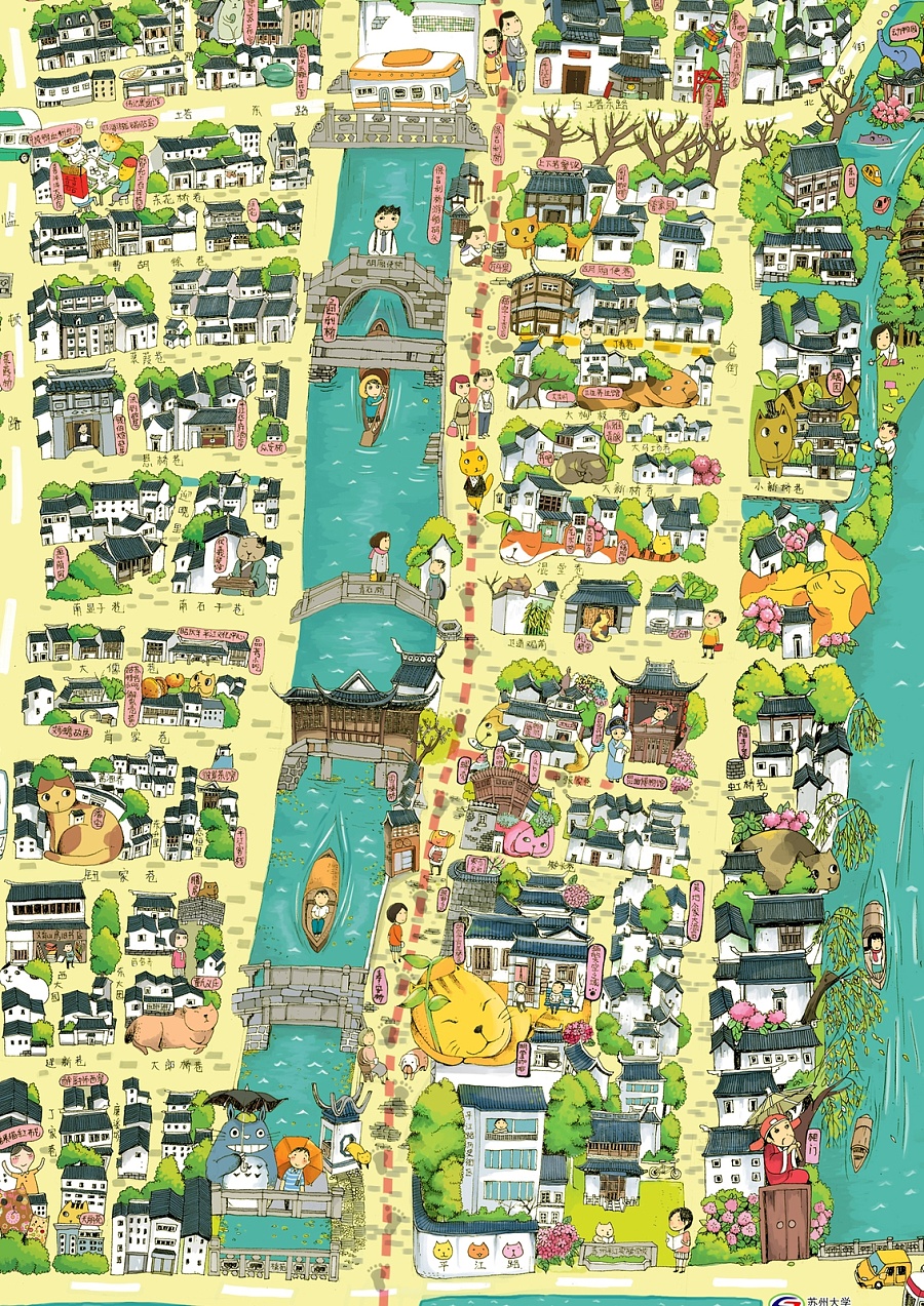 苏州手绘地图|商业插画|插画|miao9 - 原创设计作品 - 站酷 (ZCOOL)