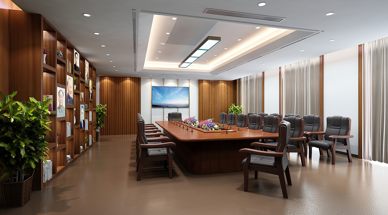 会议室3d max效果图 办公空间