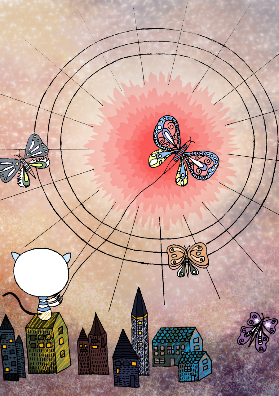 嘟嘟放风筝|绘画习作|插画|xzj_126 - 原创设计作