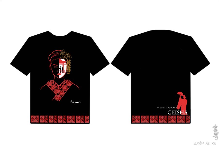 艺伎回忆录电影T恤插画设计|像素画|插画|jdq41