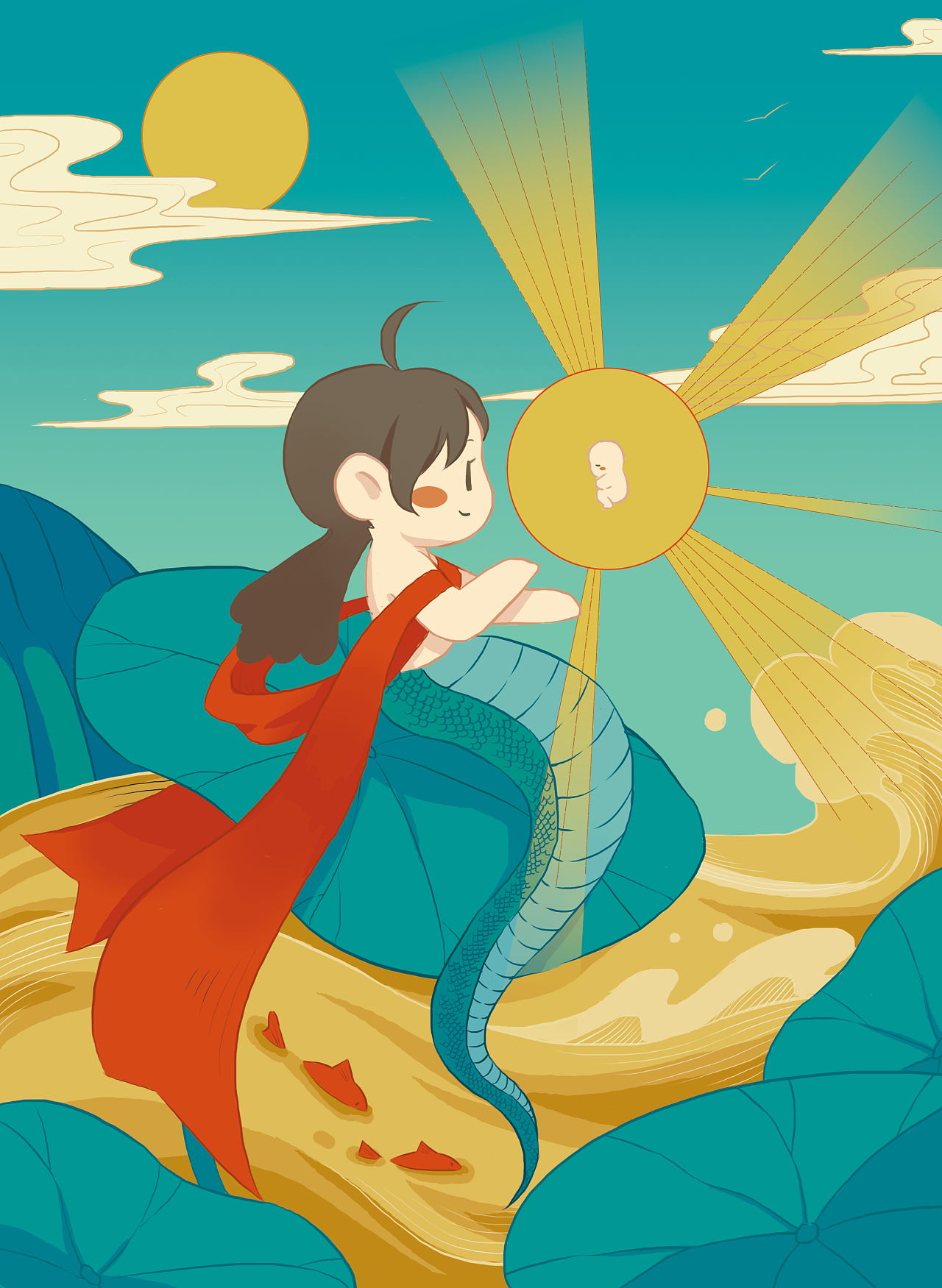 中国古代神话故事系列插画——ylan|插画|绘本|ylllan