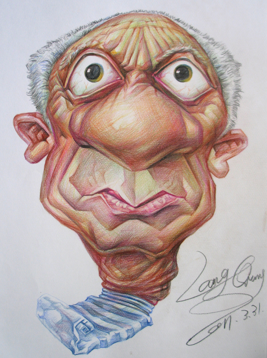 彩铅人物漫画毕加索肖像