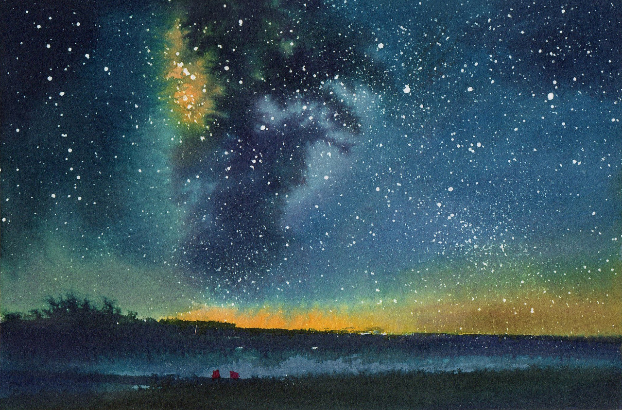 2017上半年年度总结1:水彩星空夜与海浪