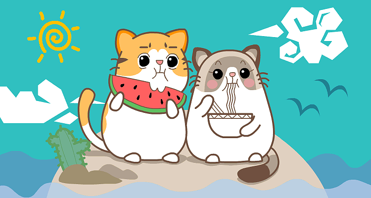 布布喵和麦芽黄|动漫|网络表情|大夕的风语者 - 原创