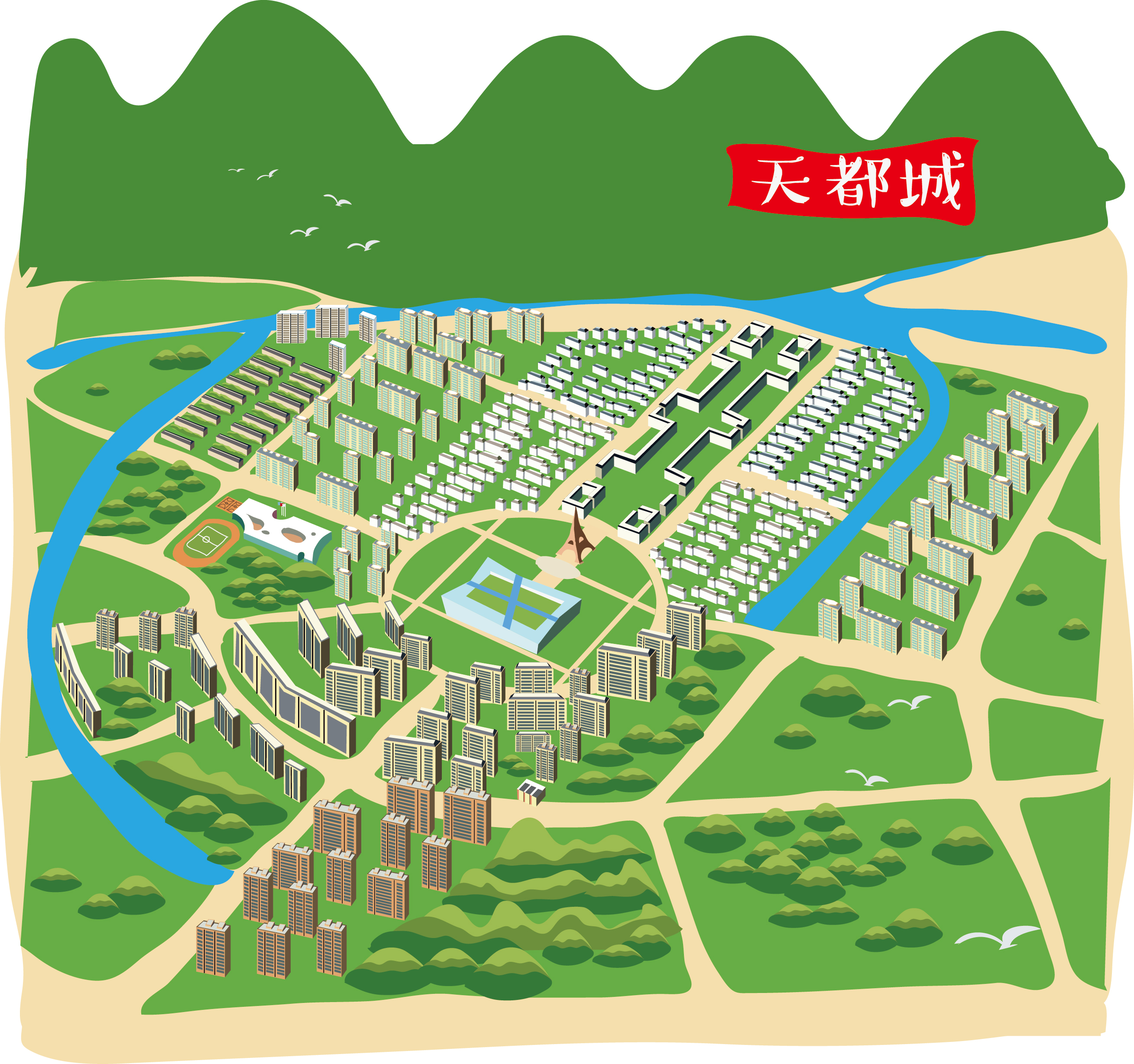 杭州天都城地图图片