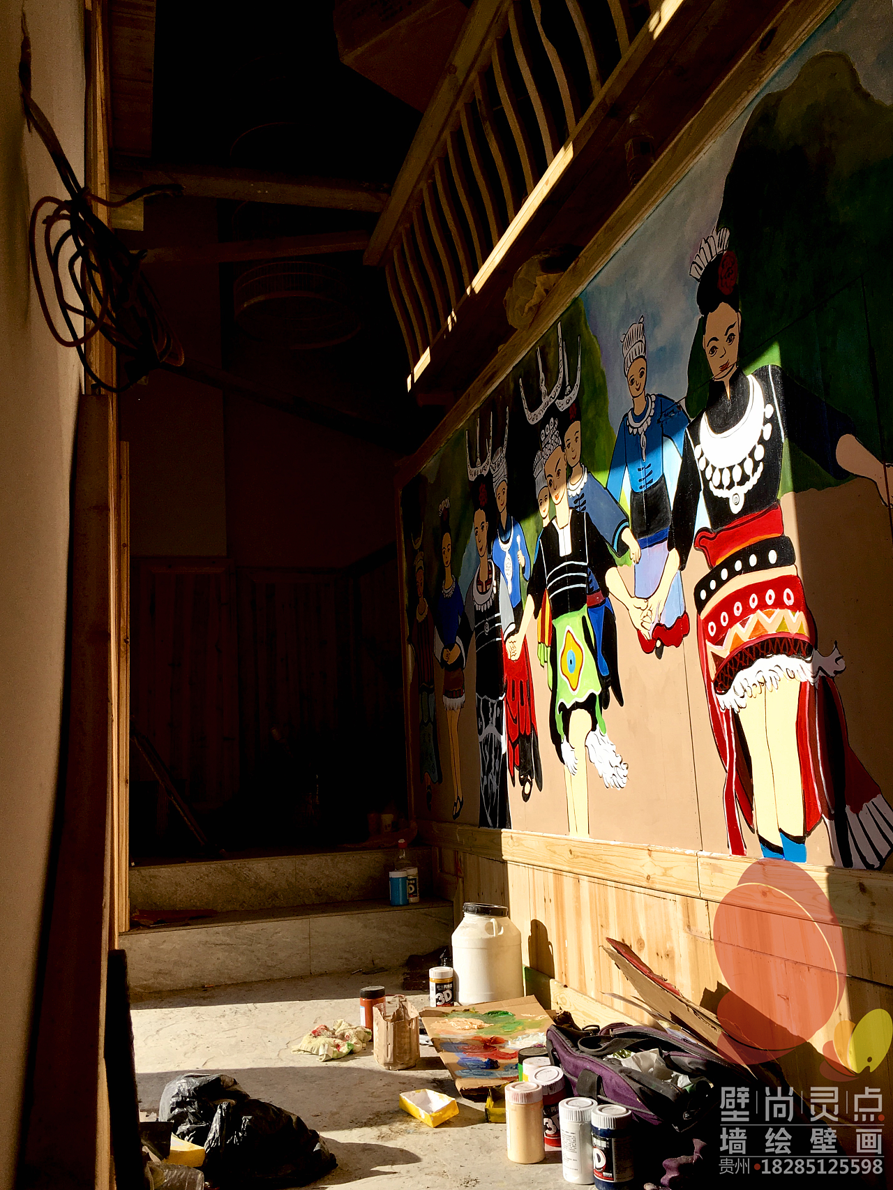贵州贵阳苗族餐馆,苗乡传奇。手绘舞蹈|其他|墙