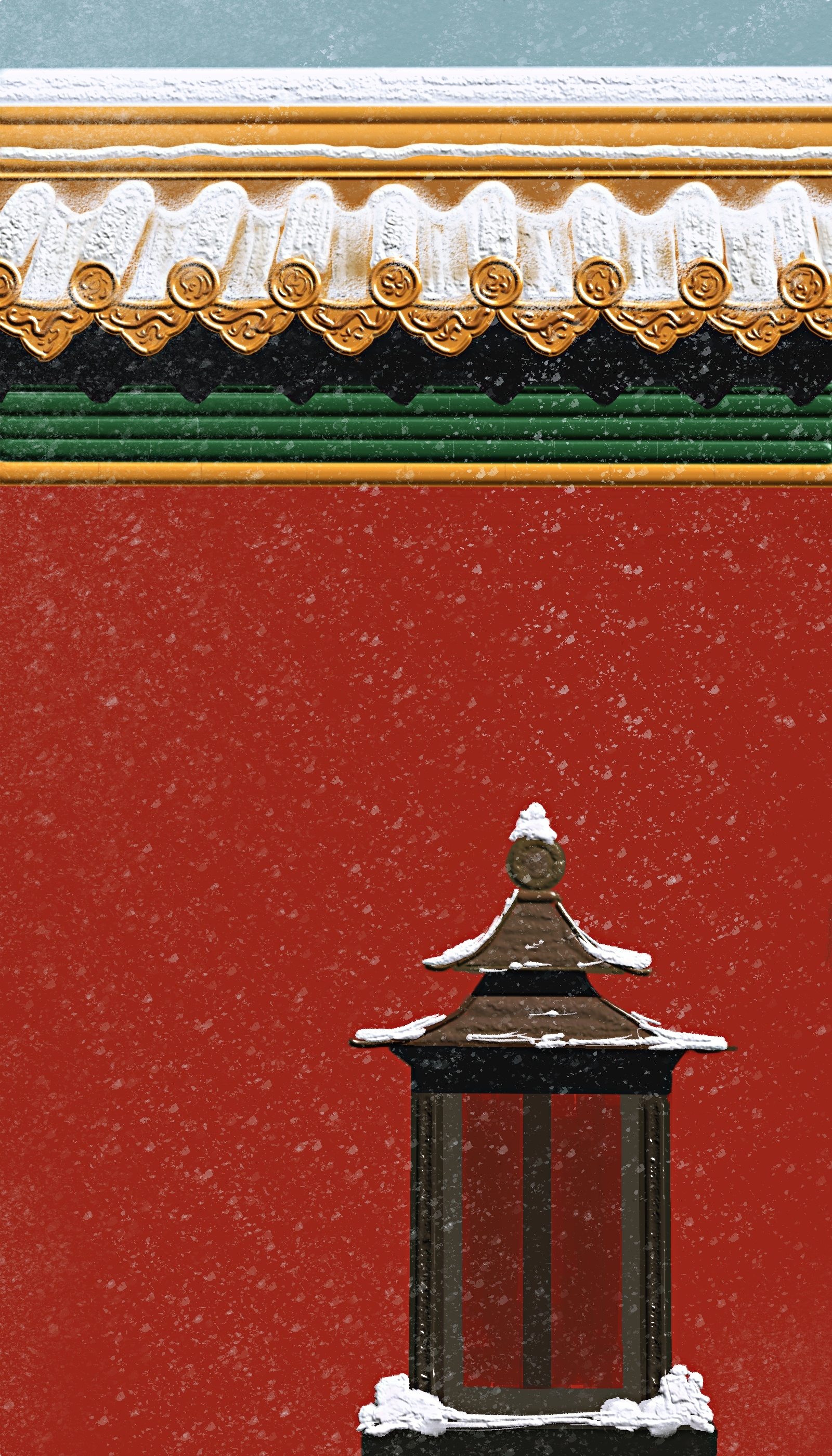 故宫红墙雪景图|插画|创作习作|z84323424 原创作品 站酷(zcool)