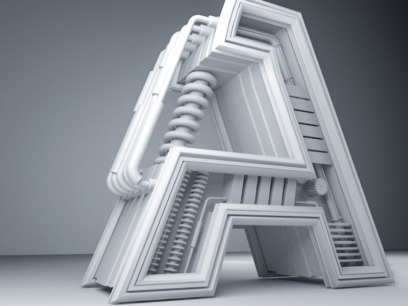 日常作业の九(c4d机械字) |其他三维|三维|Henj 