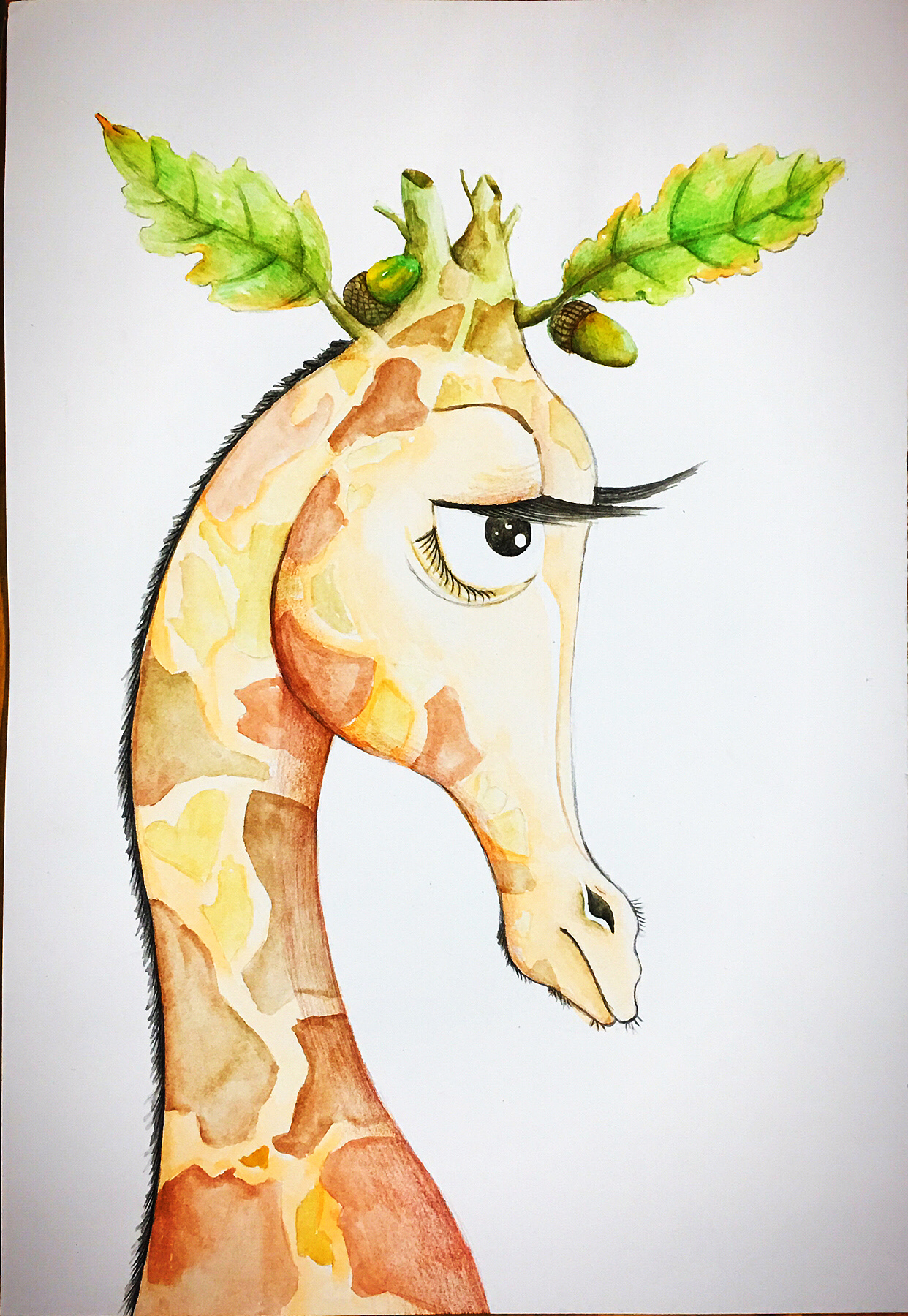 长颈鹿吃树叶简笔画 长颈鹿怎么画图片-动物简笔画-欣欣简笔画
