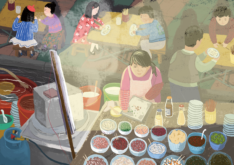 家乡的味道(连州美食生活场景)|商业插画|插画|何_佡姑 - 原创设计作品 - 站酷 (ZCOOL)