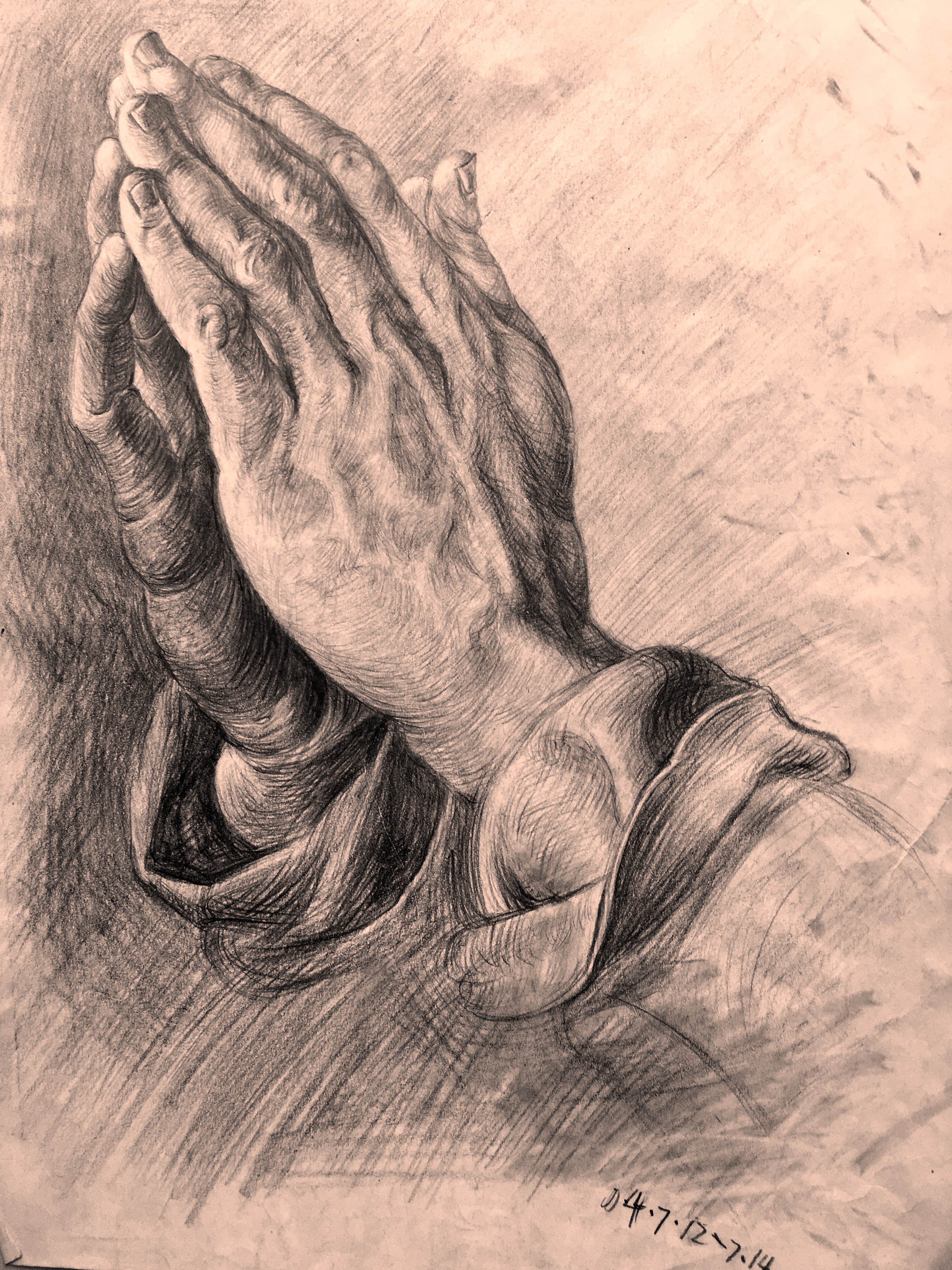 临摹大师丢勒名作《祈祷的手》