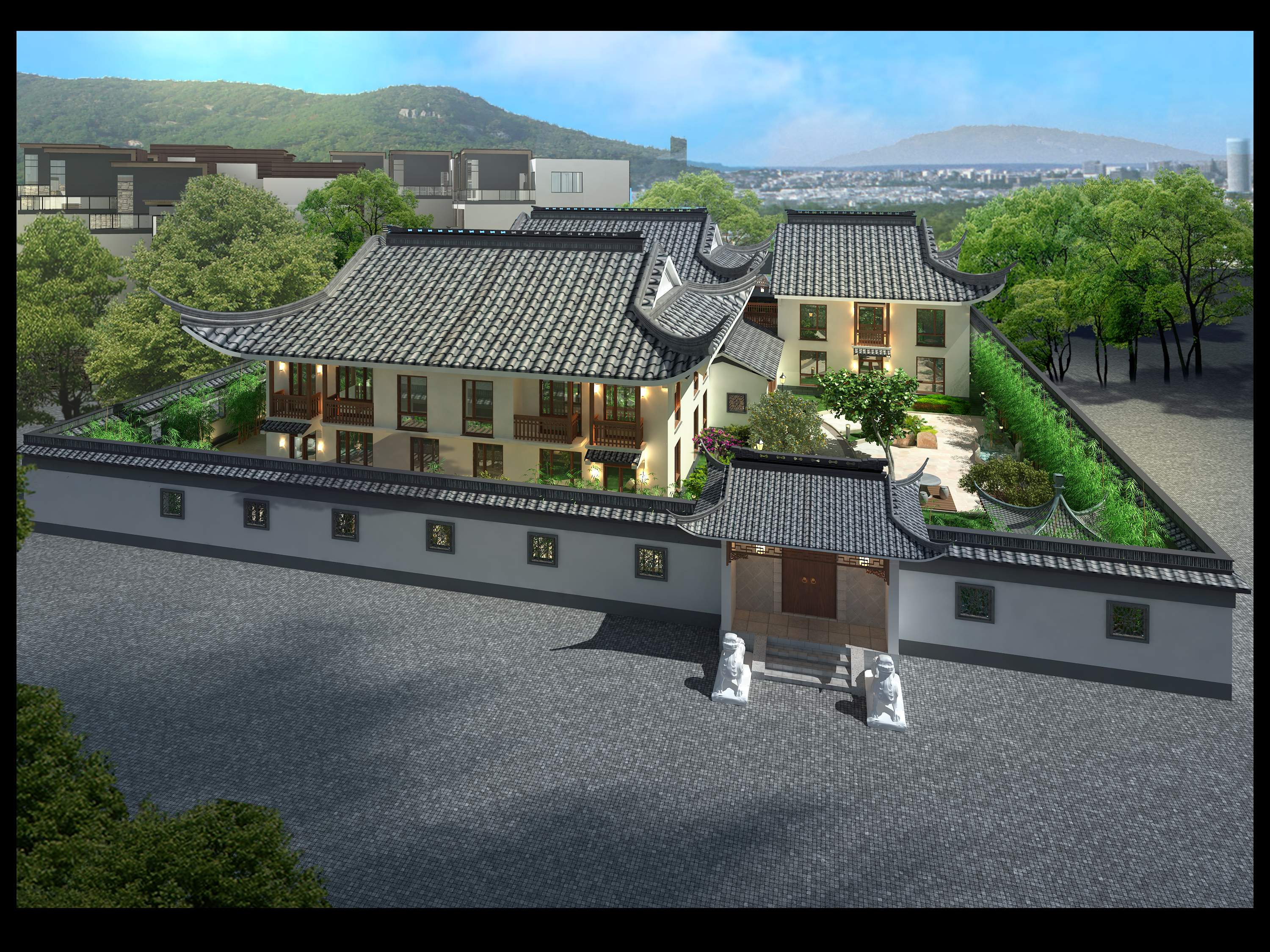 上海某四合院装配catia设计设计素材图片
