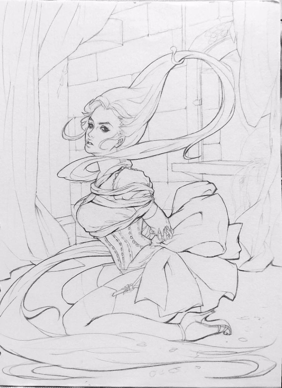 长发公主|商业插画|插画|海藻糖 - 原创设计作品