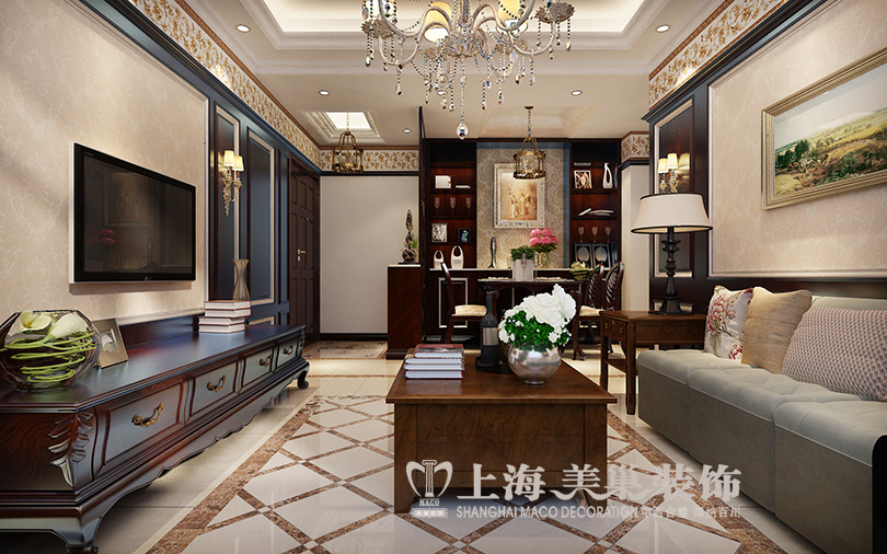 金沙湖高尔夫官邸89平两室一厅新古典装修效