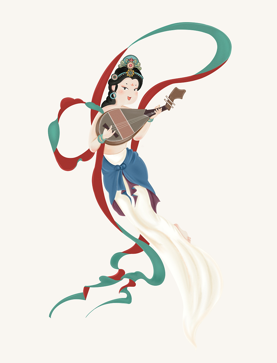敦煌飞天妙音鸟|其他插画|插画|漫鱼动漫l神奇治