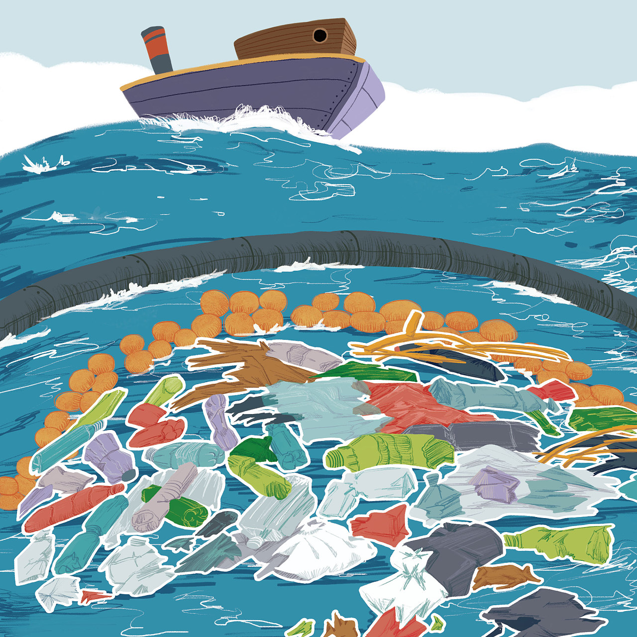 海洋垃圾|插画|绘本|0523n - 原创作品 - 站酷 (zcool)