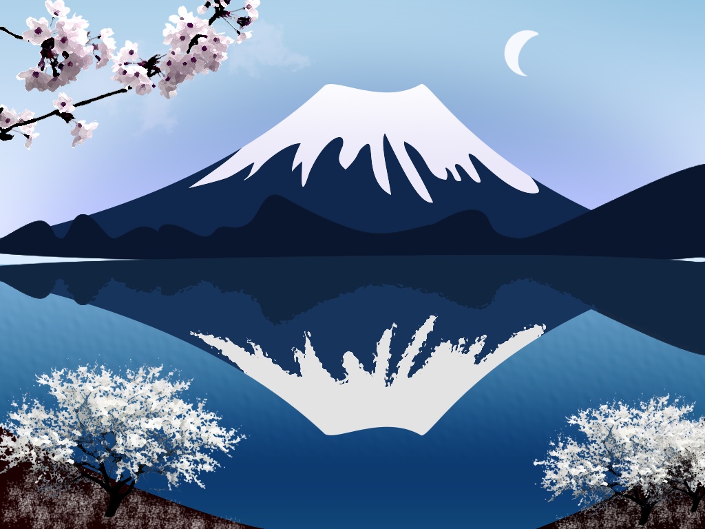 插画练习-富士山