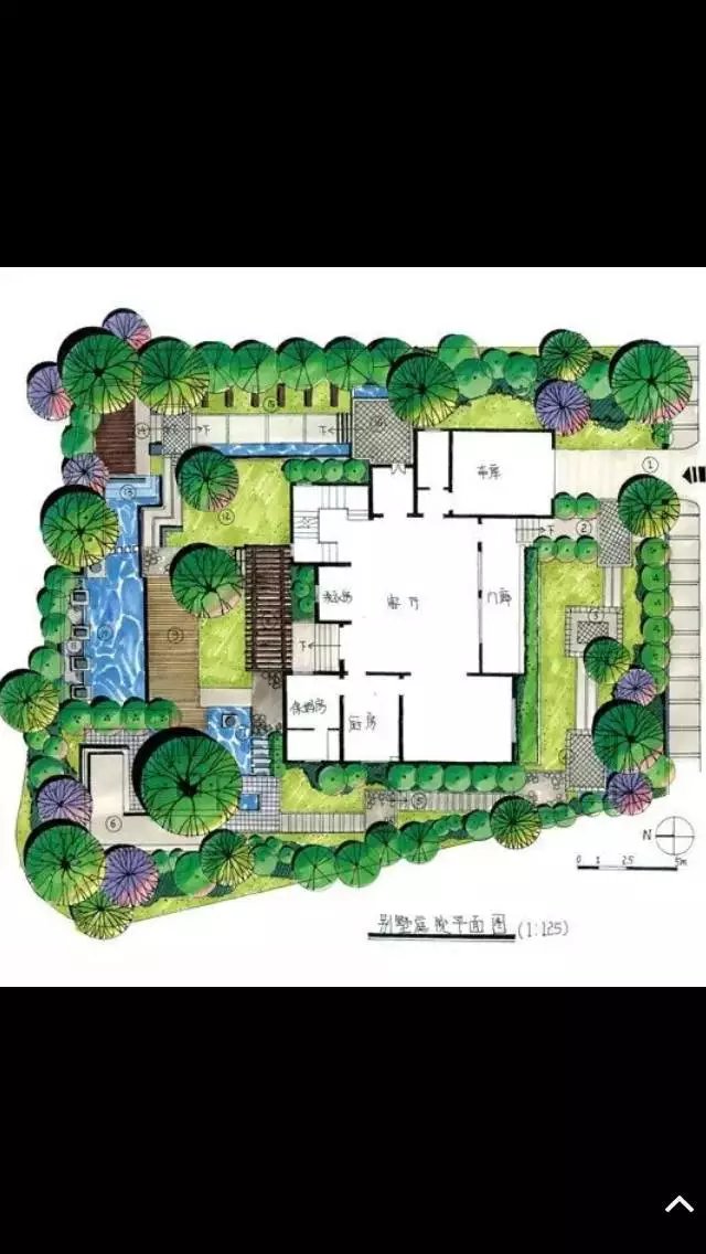 别墅花园平面手绘|园林景观\/规划|空间\/建筑|我