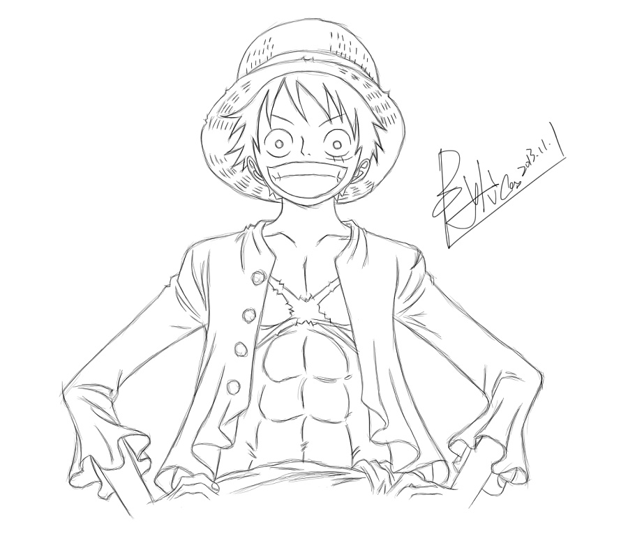 手绘两年后的路飞|绘画习作|插画|seo小智 - 原创设计作品 - 站酷 (ZCOOL)