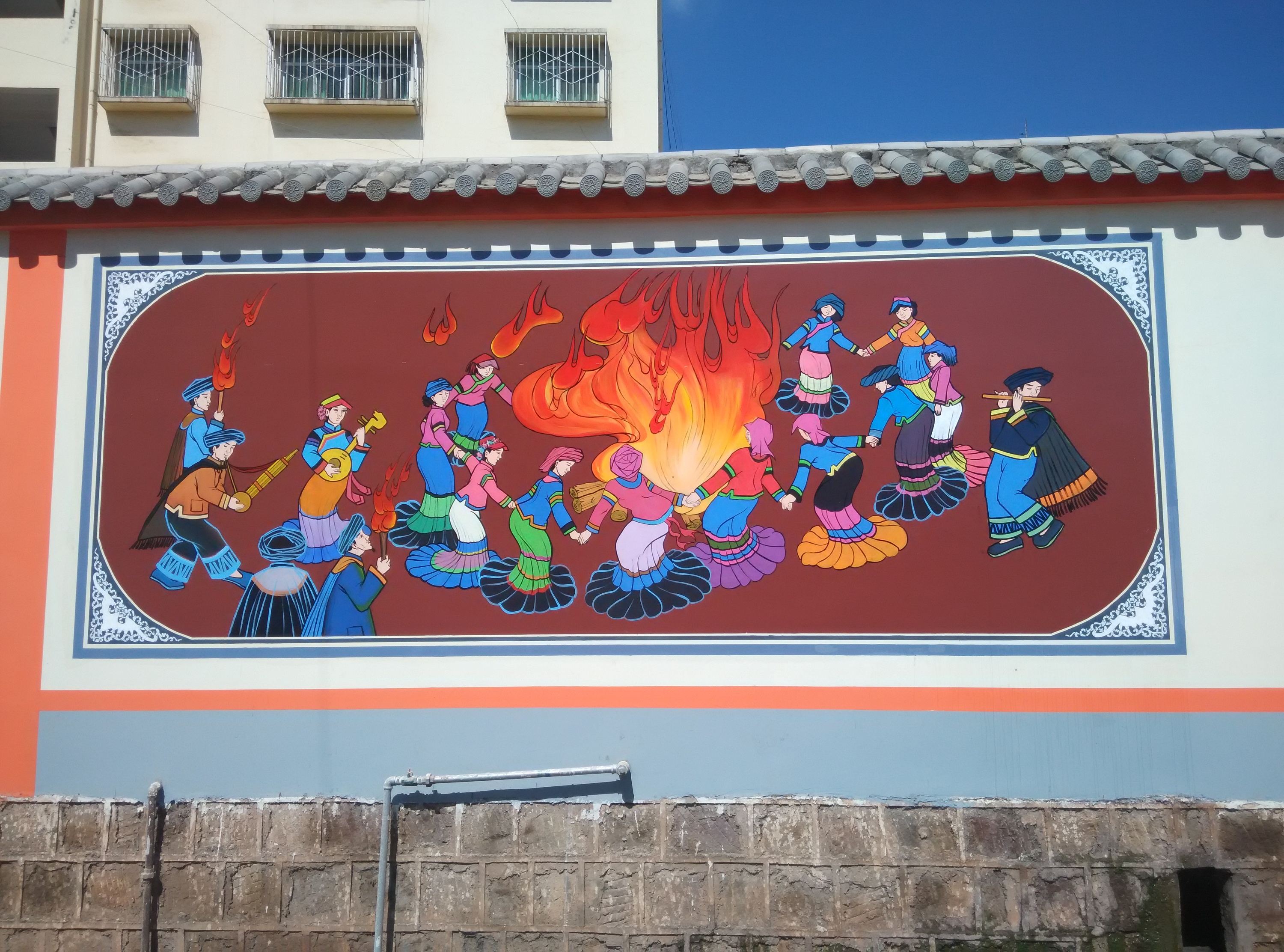 云南墙体彩绘民族文化建设彩绘壁画,云南少数民族文化