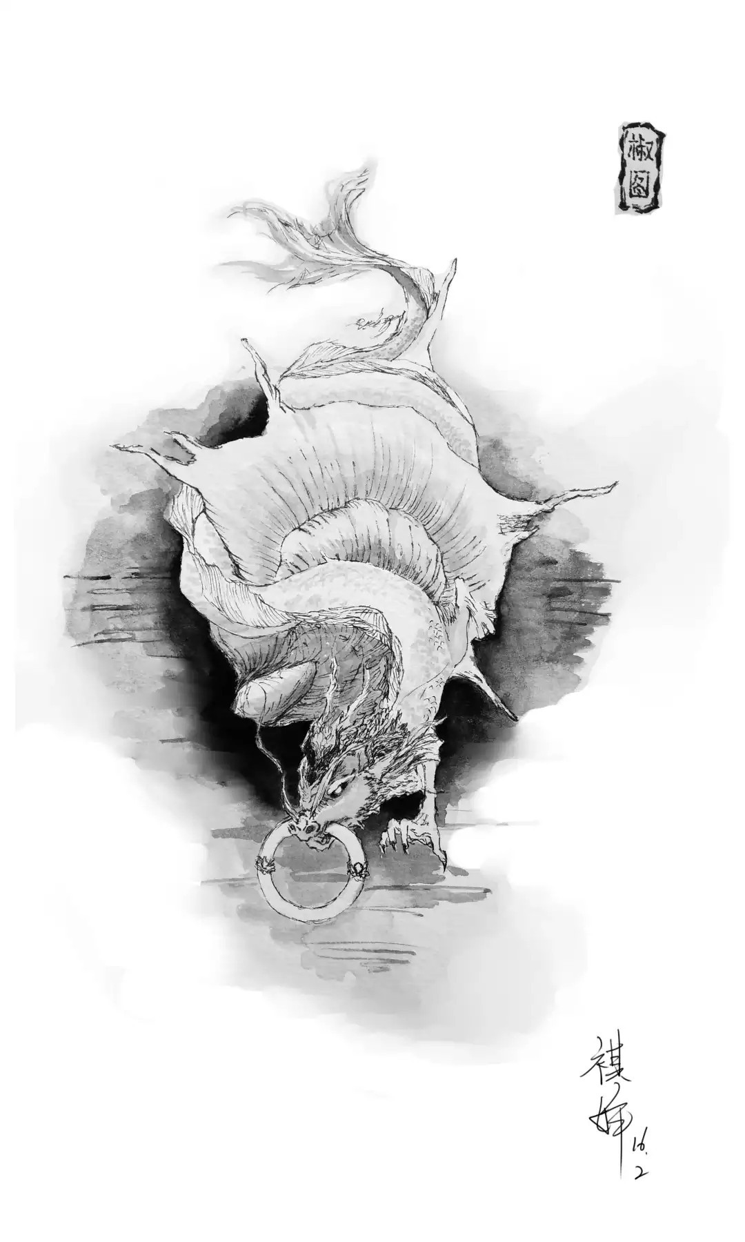 神话百兽集 龙九子系列部分|插画|插画习作|祺小