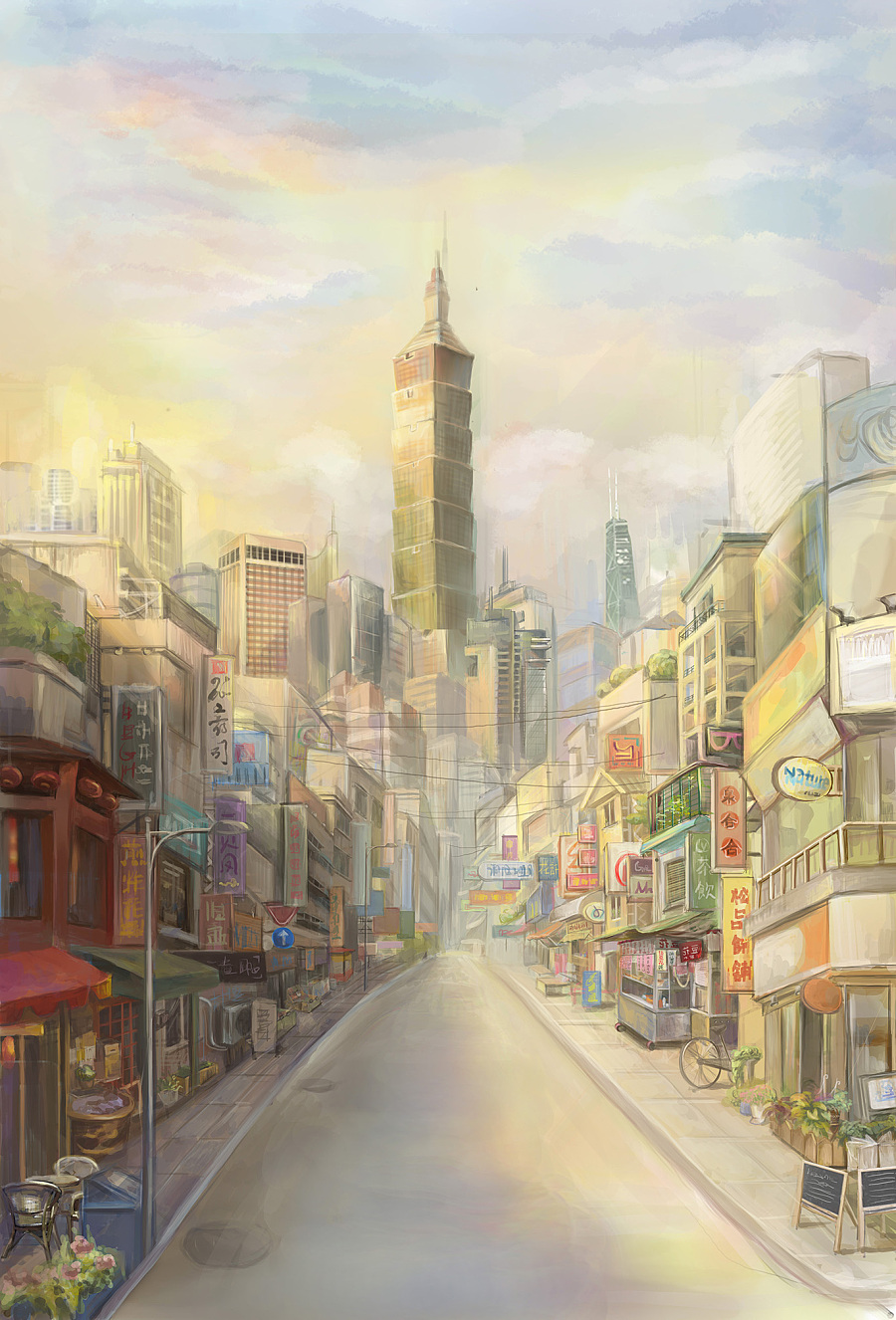 台湾街景|绘画习作|插画|二二22 - 原创设计作品 - 站酷 (ZCOOL)