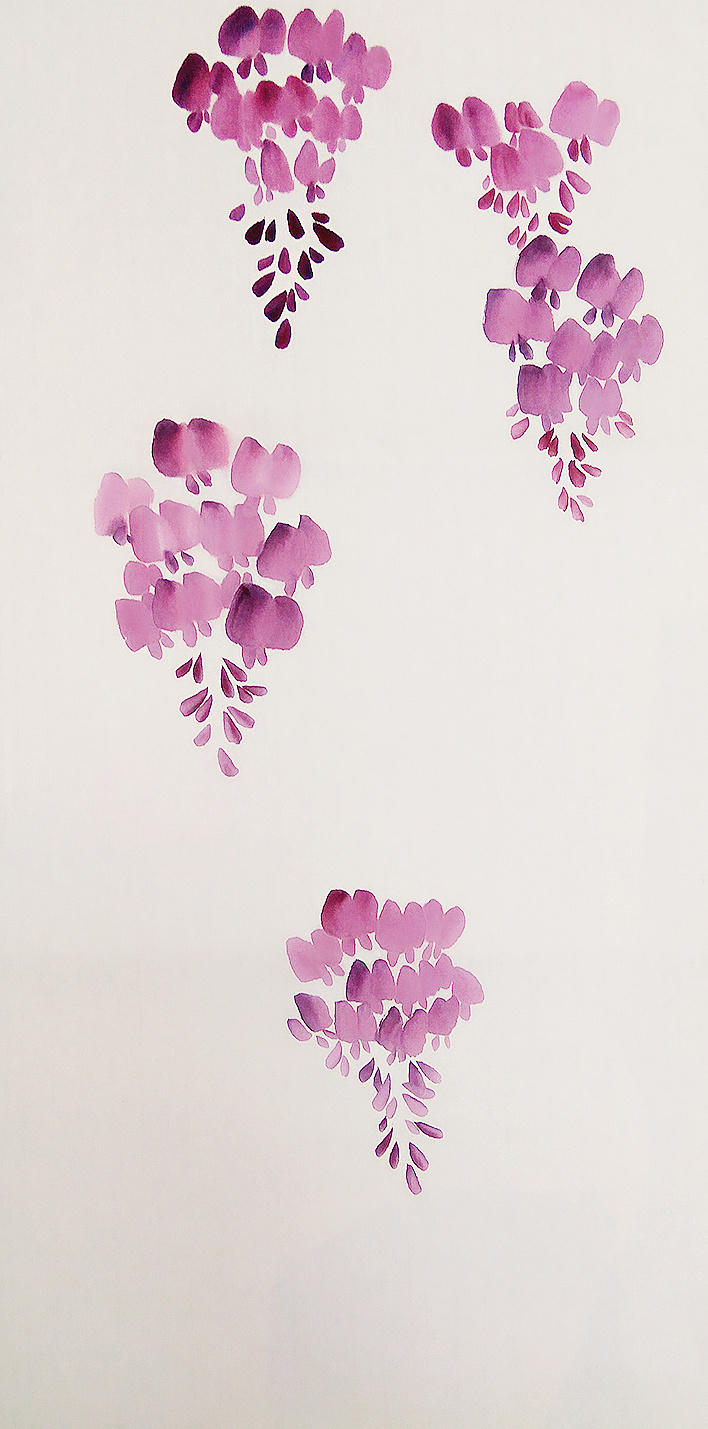 写意紫藤,今天一直在画紫藤.|纯艺术|国画|阿尔的麦田