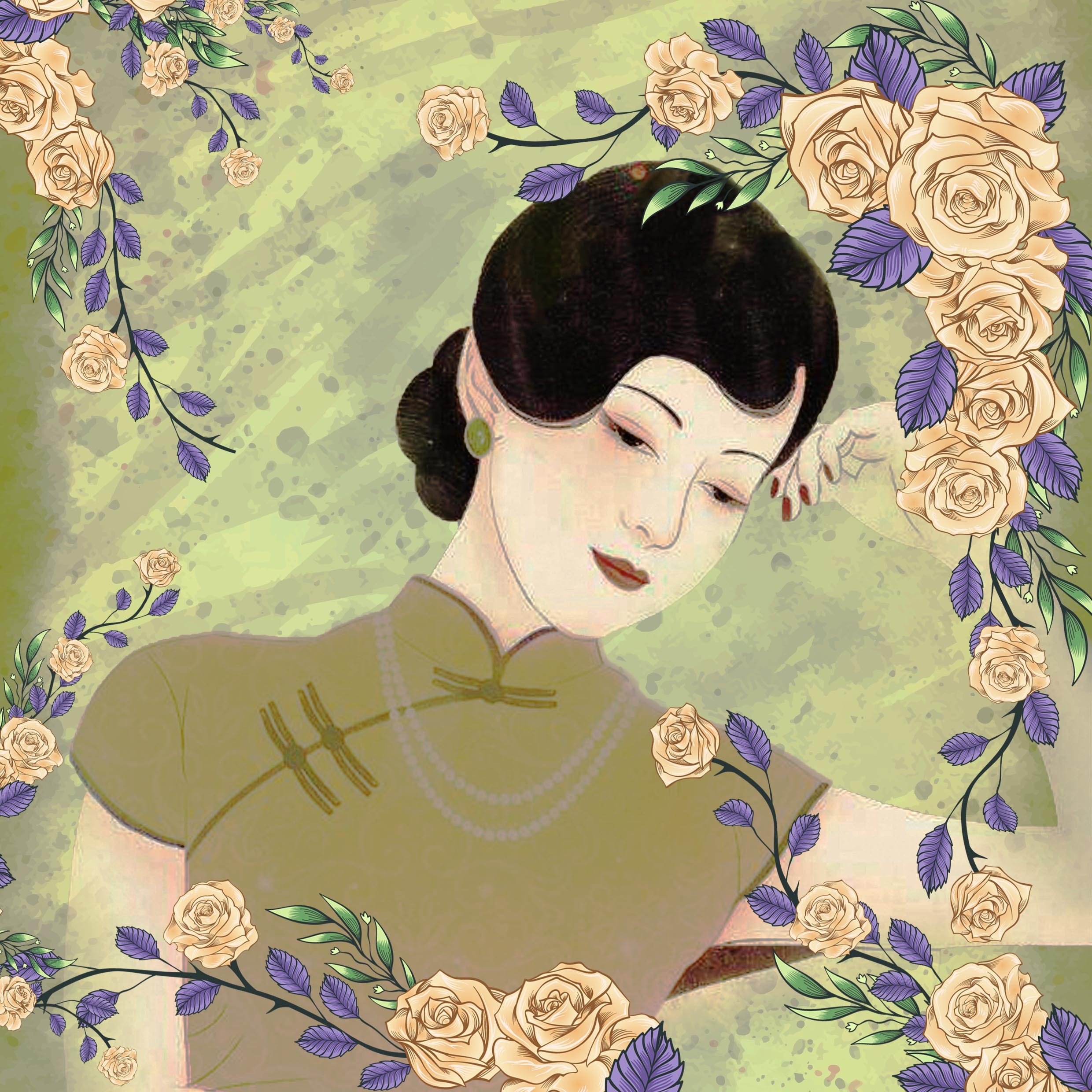 民国女人插画设计