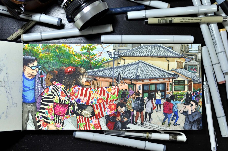 日本游玩绘本小结|绘画习作|插画|这个豆豆 - 原