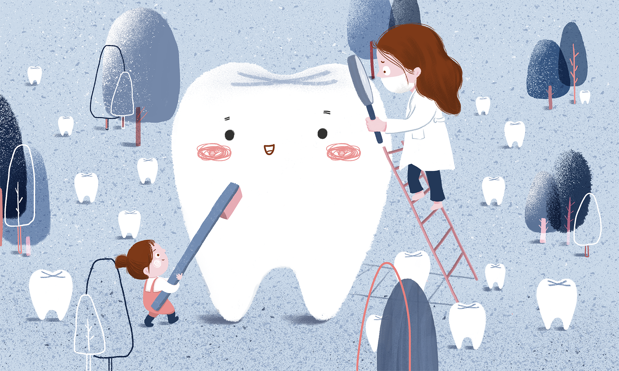 关爱牙齿健康|插画|插画习作|桃儿爷 - 原创作品