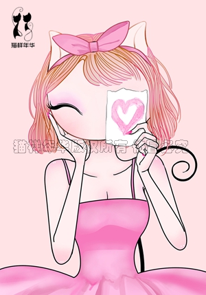 猫样年华丨猫女郎丨粉色短发系列|商业插画|插