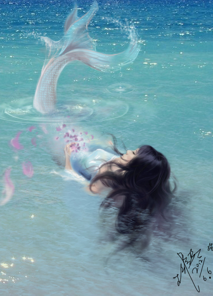 美人鱼。鱼美人~|商业插画|插画|京凉_未末 - 原