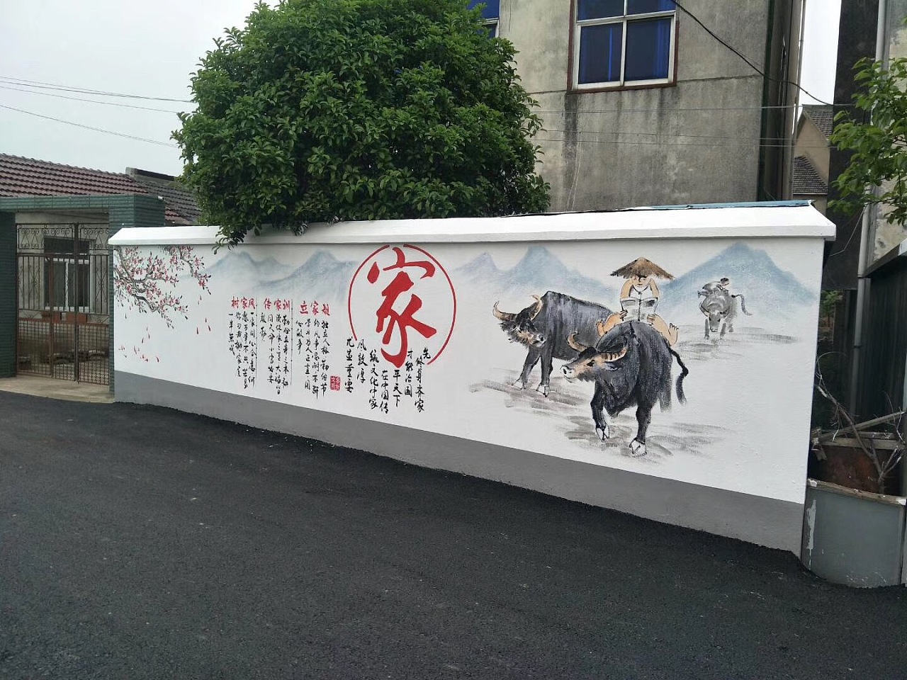 南京美丽乡村外墙手绘墙画墙绘作品