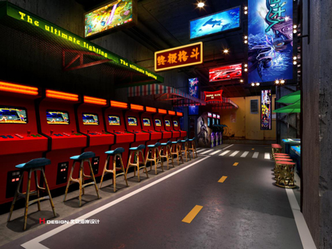 归本主义设计作品-十三街区电玩城设计案例|室
